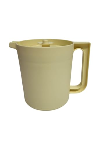 Tupperware Brocca per acqua, brocca per il latte, a tenuta stagna, con coperchio a pressione, senza BPA, 1,0 litri, colore: giallo