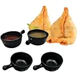 Melamine Solid Spoon Shaped Dip Sauce Bowls for Dessert, Sauce, Chutneys and Pickles with Snack (Black) Multi Colours