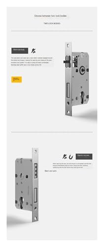 Cerradura de puerta interior de níquel mate para un baño moderno 5