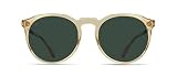 RAEN Ð Remmy Ð Unisex Retro Round Sunglasses UV Protection - Champagne Crystal/Green Polarized Lens