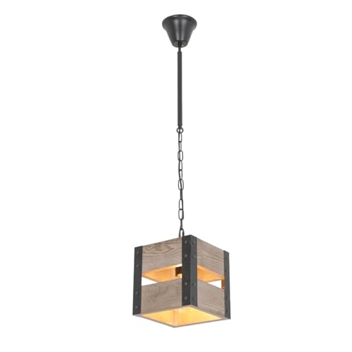 Lampe suspendue industrielle en bois pour créer un salon chaleureux et vintage
