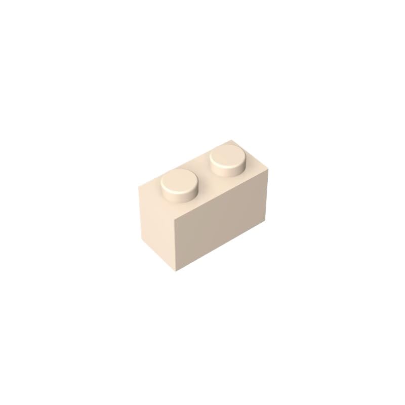 3004 Basic Bricks Brick 1x2 50 Pieces GDS-532 Compatible with Lego Building Blocks Color:White (yellowish) โ image 1