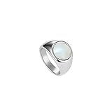 anello sigillo romano Anello in madreperla Tribal Spirit Anello con sigillo da donna, in acciaio inox 316L, placcato oro 18 carati, acciaio inox