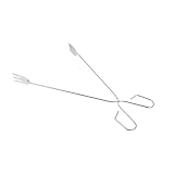 DEARMAMY 5 Stück Verchromte Holzkohlezangen mit Langem Griff Multifunktionale Grillzange für Küche und Outdoor Ergonomisch und Langlebig