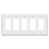 ENERLITES Decorator Light Switch or Receptacle Outlet Wall Plate, Mid-Size 5-Gang 4.88