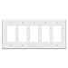 ENERLITES Decorator Light Switch or Receptacle Outlet Wall Plate, Mid-Size 5-Gang 4.88" x 10.39", Polycarbonate Thermoplastic, 8835M-W, White