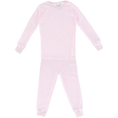 Rene Rofe Toddler Girl's Waffle Thermal Long Underwear 2-Piece Set, 2T, Light Pink Cover