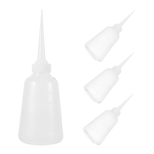 Anneome 4pcs Pet Oil Squeeze Bottles with Precision Tip for Liquid Dispensing for Industrial Glue Diy Crafts and Art Projects Transparent Design for Easy Monitoring