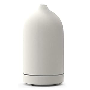 Essential Oil Diffuser Aromatherapy Diffuser – 100ml Ceramic Ultrasonic Cool Mist Aroma Diffuser, Whisper Quiet with Waterless Auto Shut-Off, 4 Timer Setting &7 Colors Night Light for Home Office