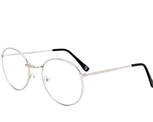 SAINTIMO Santimo Valtina Full Rim Round Latest and Stylish Sunglasses Transparent Blue Light Blocking Computer Glasses Anti Blue Ray Square Eyeglasses Reading Zero Power Eyewear for Women (Silver) (B09F919P2P) Amazon Price History, Amazon Price Tracker