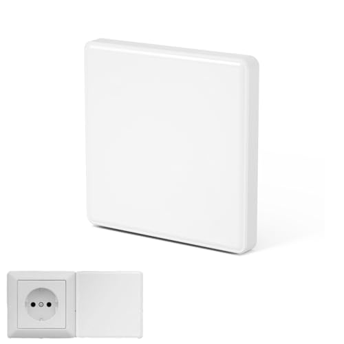 2 Pcs Plaques Murales Vierges, 8.6 X 8.6 Cm Cache Prise Electrique Cache Interrupteur Mural Cache Prise Murale Double Plaque Murale Vierge Pour Prises Ou...