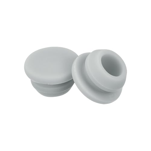 Image of MECCANIXITY 10pcs Silicone Snap in Locking Hole Plugs,8mm /0.3 Inch Mounting Diameter Narrow Groove Width 2mm Panel Seal Cover Round for Kitchen Bulkheads Waterproof Sealing Plugs Grey