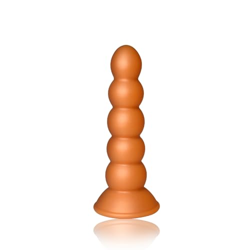 Roluck Dildo anal con ventosa, plug anal de silicona suave con 5 bolas anales, estimulación del punto G, masturbación anal, juguete sexual para hombres y mujeres (S)