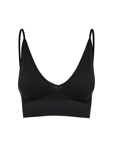 Only Onlvicky Bralette - Camiseta para Mujer, diseño de Espaguetis sin Costuras, 2 Unidades, Monocolor, Negro, S-M