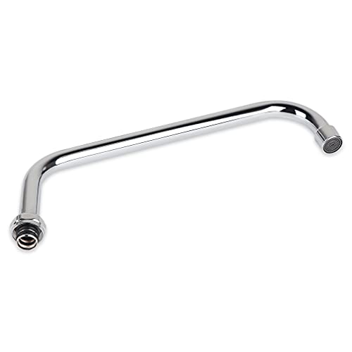 Tnroted 12 Inch Commercial Faucet Swivel Spout Replacement Kit For Commercial Wall Mount Pre Rinse Faucet, 360° Swivel Spout Fits For 2 Or 3 Bay Compartment Sinks, Chrome Finish #TOP1