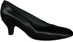 Supadance Ladies Vegan Ballroom Shoe-Black Satin-2" Cuban Heel-Size 5.5