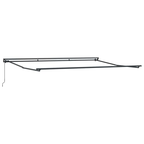 Cadre de store rétractable extérieur anthracite 4x2 m acier manuel