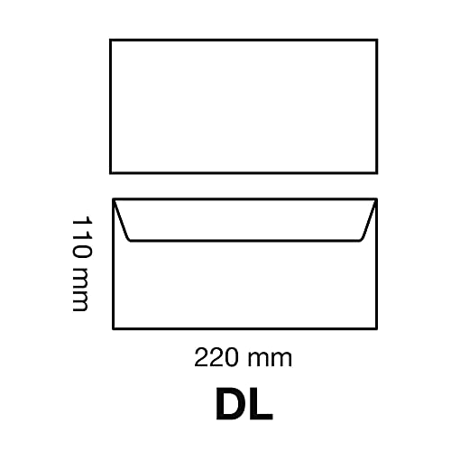 Clairefontaine 5985C - Paquet de 25 Enveloppes Blanches DL-110x220 mm - Précasées - Auto-Adhésives - 80g/m²