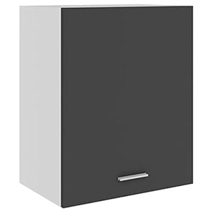 Mogou Hängeschrank, Küchenhängeschränke, Küchenschrank Hängend, Wall Cabinet, Oberschrank, Wandschrank Küche, Grau 50x31x60 cm Spanplatte