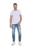 Jean Slim Le Temps des Cerises Jeans 700/11 Adjusted Sernine Destroy Bleu N°4
