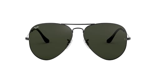 Ray-Ban Unisex Aviator Sonnenbrille, Grau (Gestell: Grau, Gläserfarbe: Grau Grün), L EU