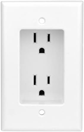 Construct Pro Single Gang Recessed Dual Power Outlet, UL listed