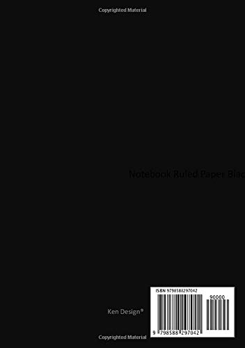 Notebook Ruled Paper Black Cover A5 200 PAGES - Image 2