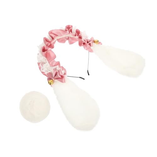 DRESSOOS ウサギの耳ヘッドバンド 耳のヘッドバンド コスチュームパーティーアクセサリー ウサギのしっぽ小道具 仮装用小道具 ハロウィン コスプレ カーニバル用