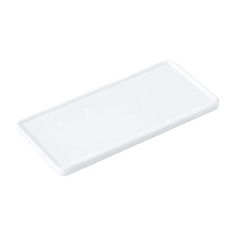 Floatant Bathroom Sink Tray Ceramic Kitchen Tray Small Candle Tray Rectangle Perfume Tray Organizer for Jewelry, Towel, Candles, Soap, Decoration Tub Kitchen Restroom Toilet - Small White Cover