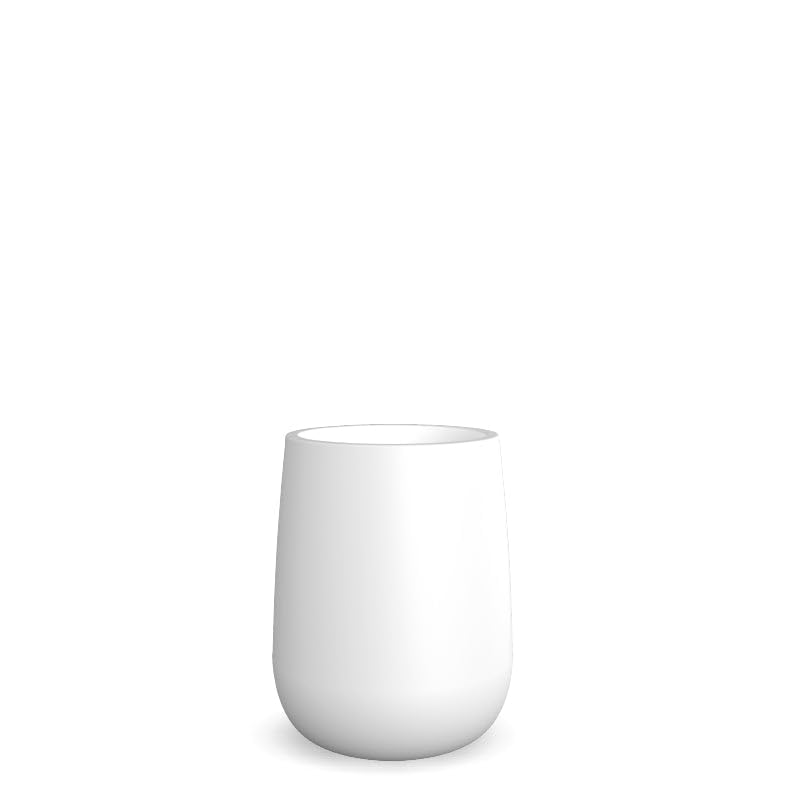 MOOVERE Macetero de Color Opaco Polietileno, legero, Resistente, para Plantas y Flores (High, Blanco)