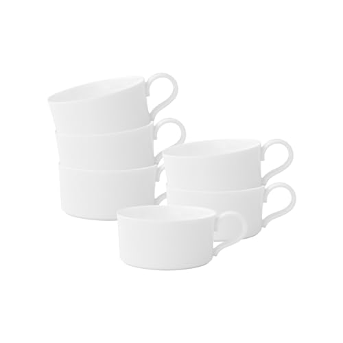 Villeroy & Boch Modern Grace Set di 6 tazze da tè, 230 ml, tazze dritte in bianco classico, porcellana Premium Bone