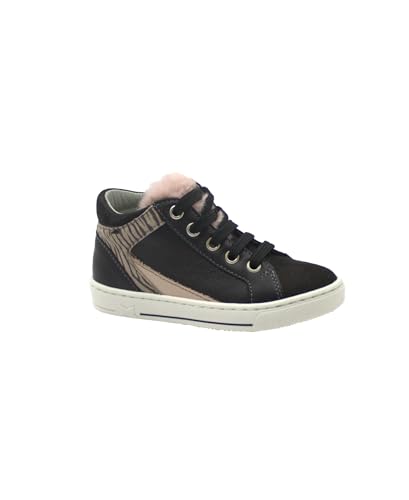 Baskets mi-hautes noires Balocchi 30/31 zip et lacets pratiques