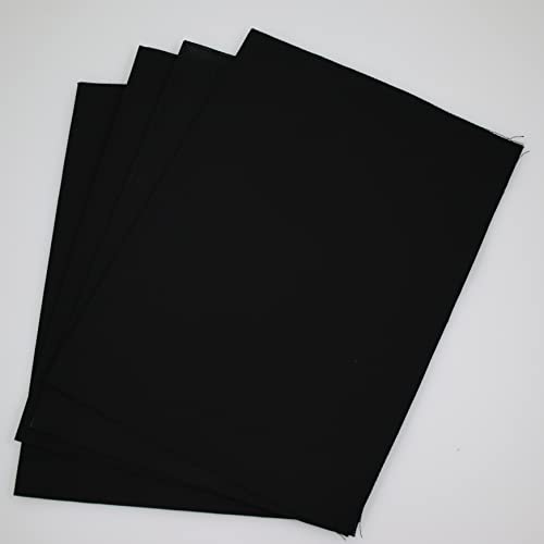 Image of KCS 4 /6 pc of 12 inch x 18 inch 30cmx45cm 16CT Counted Cotton Aida Cloth Cross Stitch Fabric (Black, 4 pc)