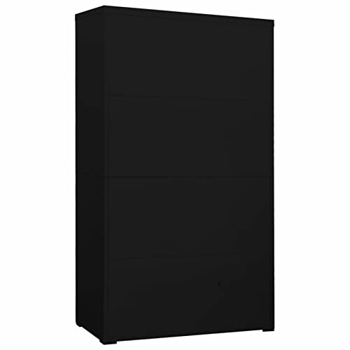 Armadietto portadocumenti in metallo nero con serratura 90 x 46 x 164 cm per ufficio e casa Sto Solut con Ders sicuri per forniture di documenti e risparmio di spazio efficiente nizat