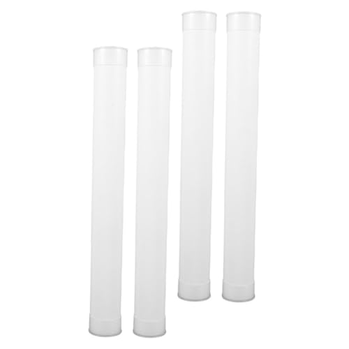 STOBAZA 4pcs Heavy Duty Plastic Round Tubes Caps for Artwork Maps Documents Extendable Storage Organizer