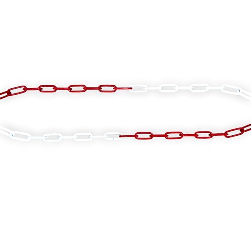 to do home 10m Stahlkette Warnkette Ø5mm - Rot-weiß - verzinkter Stahl - bestens für Baustellen, Parkplätze, Events, Veranstaltungen, Jahrmärkte