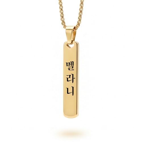 Collier coréen personnalisé hangeul anti-noircissement bijou acier durable