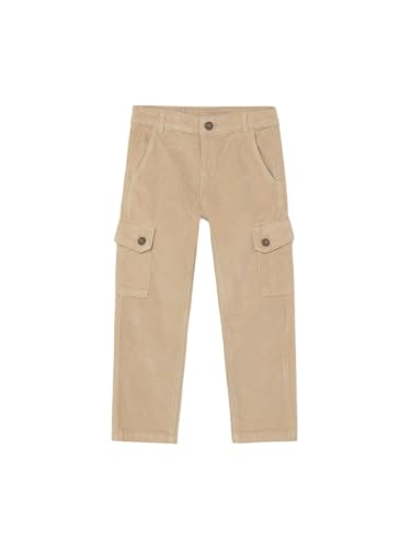 Pantalón cargo de pana Mayoral niño tono cereal con acabados premium