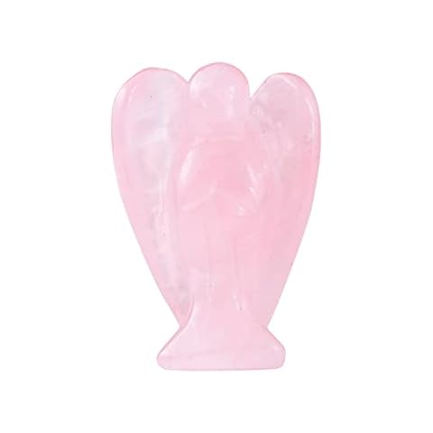 Rose Quartz Crystal Pocket Angel 2 inch Natural Gemstone and Crystal Guardian Angel Figurine Gifts for Healing Spiritual Cover