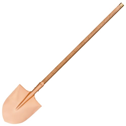 WEDO Non-Sparking Round Point Shovel with Straight Blade,Transfer Shovel,47 inch Long Wooden Handle with Bronze Hoop,Digging Tool,Beryllium Copper,Non-Magnetic,DIN Standard,BAM&FM Certificate