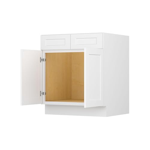 Image of Furinno Shaker Sink Bases Kitchen Cabinet, Ready to Assemble, 24 D x 30 W x 34.5 H, White