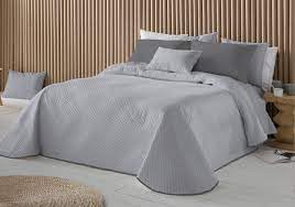 TEXTIL ANTILO Trapunta trapuntata modello grigio reversibile Fundeco (180 cm (270 x 270 cm) + 2 F.CUSIN)
