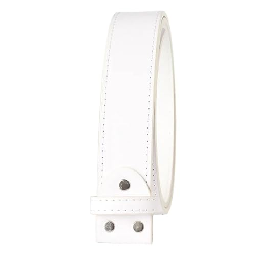 Women's Sequined Skirt Men's PU Leather Belt Without Buckle DIY Belt Accessories 3.8cm(130cm,White)