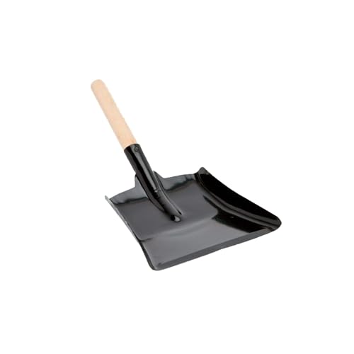 YSAMAX Black Metal Ash Shovel, Muddy Hands Large Dustpan, Steel Fireplace, Ash Shovel With Wooden Handle, Large Garden Dustpan, Coal Scoop To Easily Collect, (1 PCS)