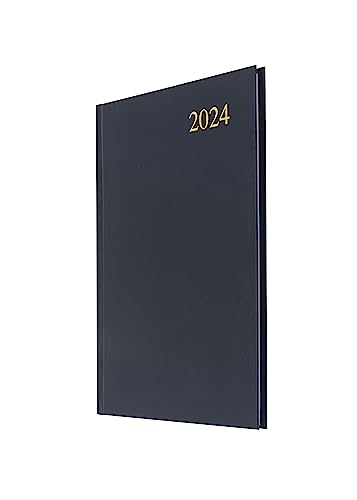 Collins Debden Essential Agenda semainier 2024 complet 2024 avec vue quotidienne, hebdomadaire et mensuelle Format A5 Bleu