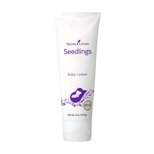 Image of Young Living Seedlings Baby Lotion - 4 oz - Hypoallergenic Skincare for Delicate & Sensitive Infant Skin - Gentle, Non-Greasy, Soothing Hydration & Softness