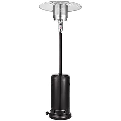 Vivicreate 48000 BTU Outdoor Propane patio hear with wheels,CSA listed regulator and gas hose, black, 88 inch height, HT-H-3001
