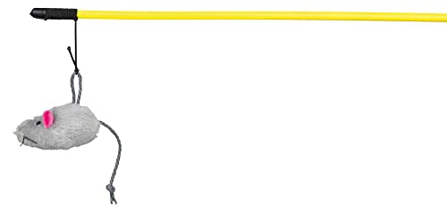 Image of TRIXIE Cat Fishing Rod Toy with Plush Mouse, Interactive Teaser Stick for Cats, Play Activity Accessory for Exercise, Hunting Instinct Training and Fun