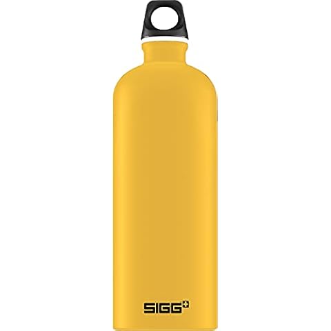 SIGG Mustard Touch Water Bottle (1 L), Pollutant-Free and Leak-Proof Metal Bottle, Lightweight and Sturdy Aluminium Bottle with Screw Cap Cover