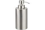 Relaxdays Seifenspender, nachfüllbar, Bad, WC, Küche, Pump Flüssigseifenspender, gebürsteter Edelstahl, 300 ml, Silber, 1 Stück